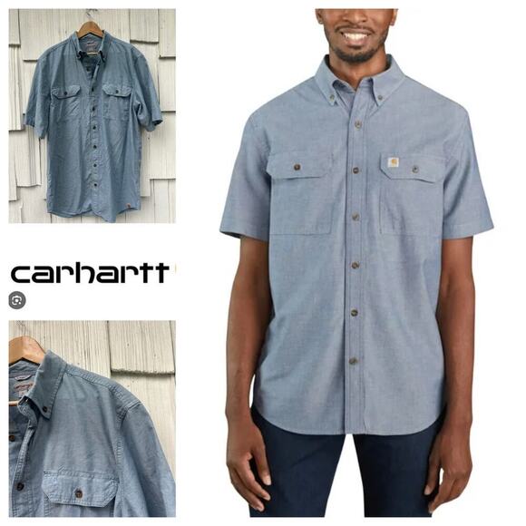 Carhartt Other - Carhartt Loose Fit Midweight Chambray Short Sleeve Shirt L Tall